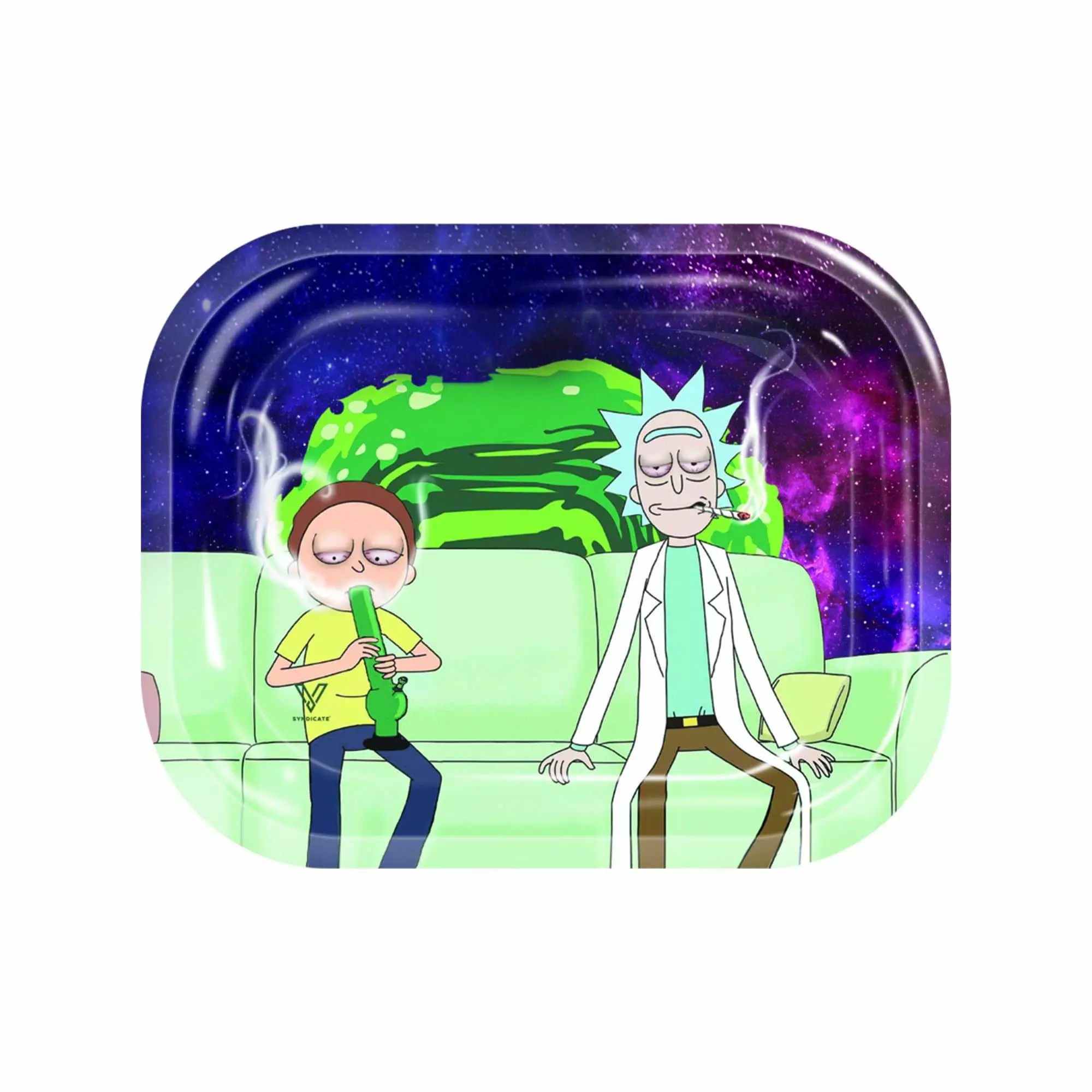 Rick and Morty Metal Rolling Trays - Small (7 in x 5.75 in x 0.5 in)